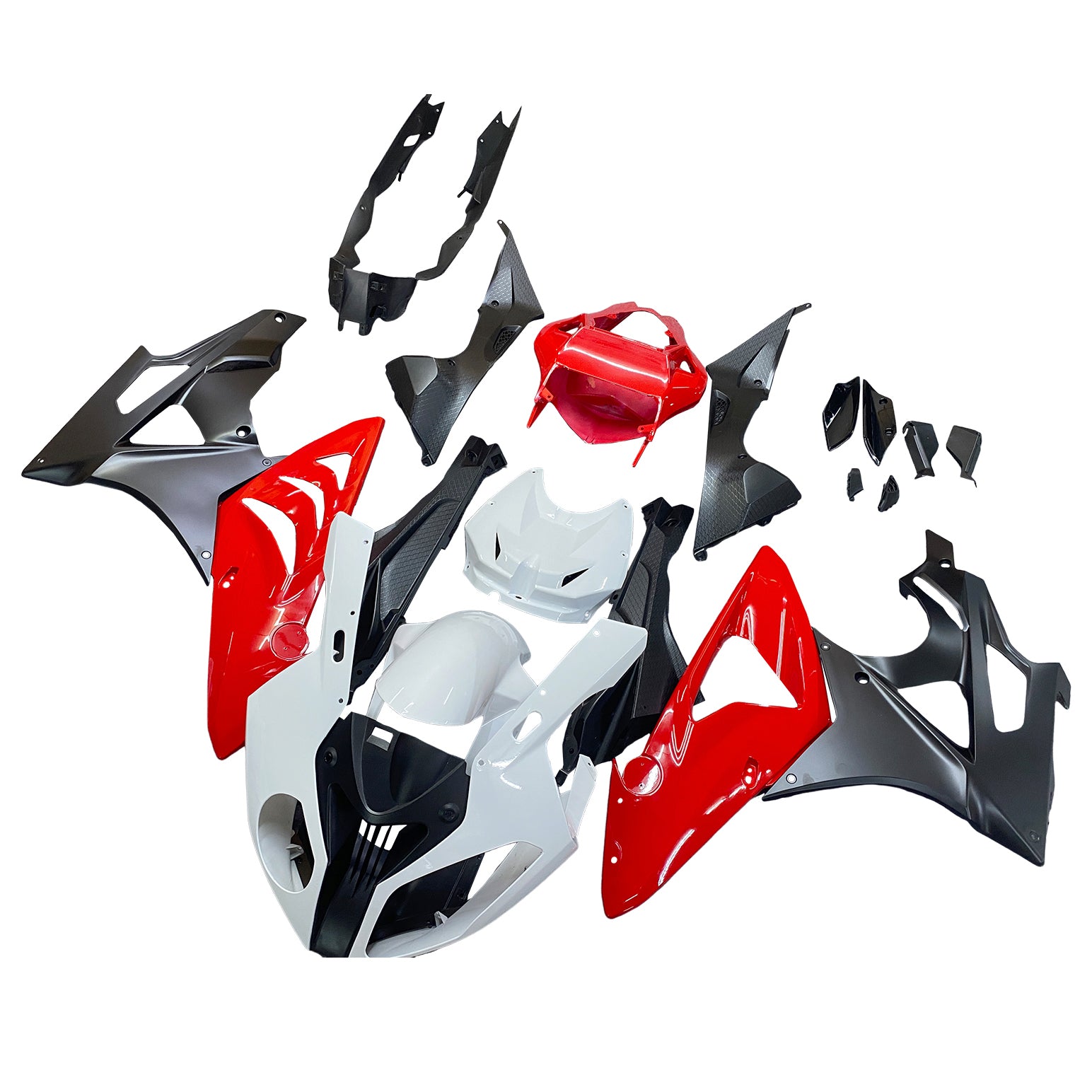 Amotopart Kit carena BMW S1000RR 2009-2014 Style5 bianco e rosso