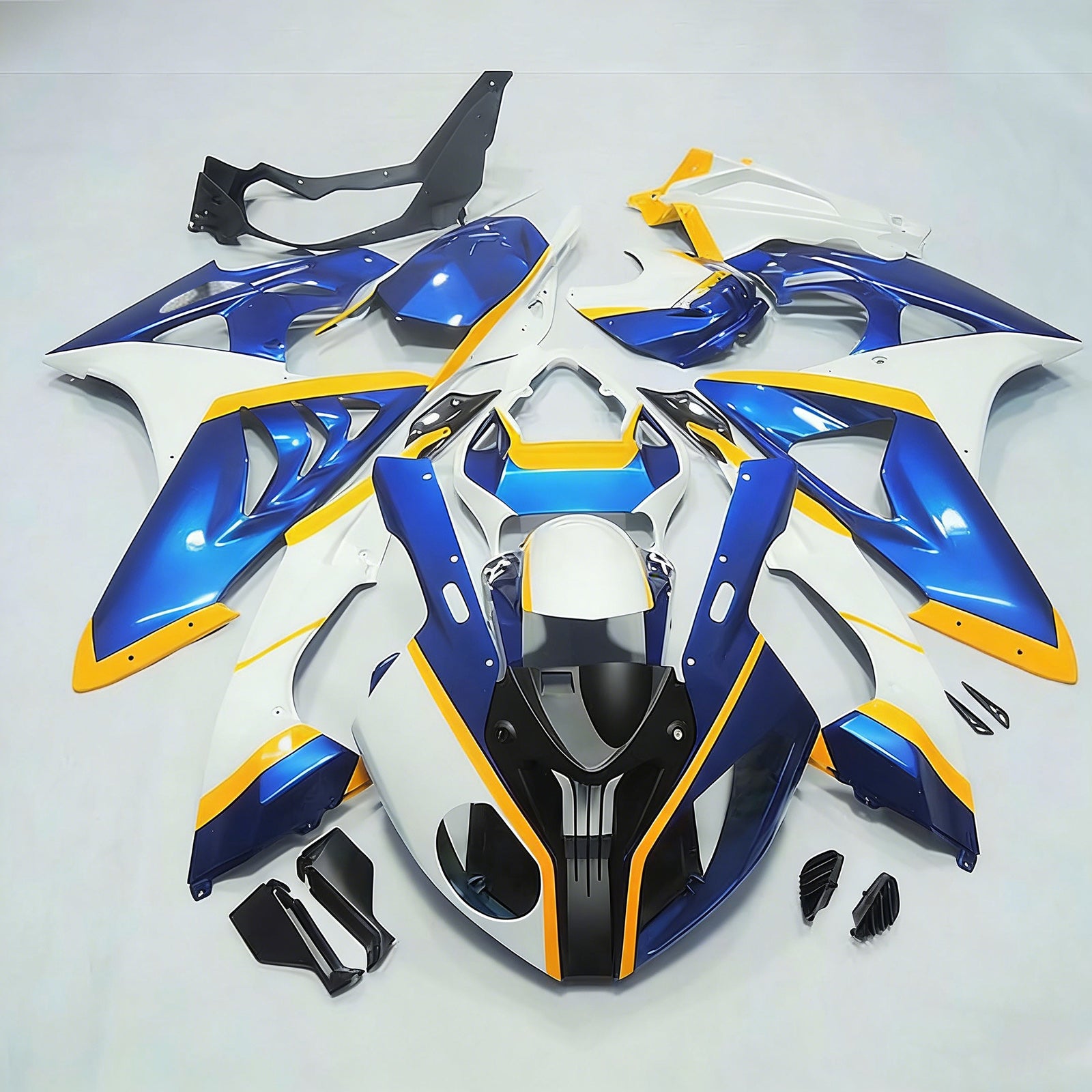 Amotopart 2009-2014 BMW S1000RR Blue White Yellow Fairing Kit