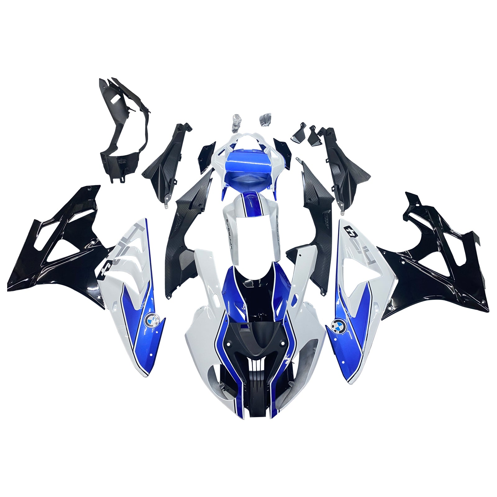 Amotopart 2009-2014 BMW S1000RR Kit de carenado azul y blanco