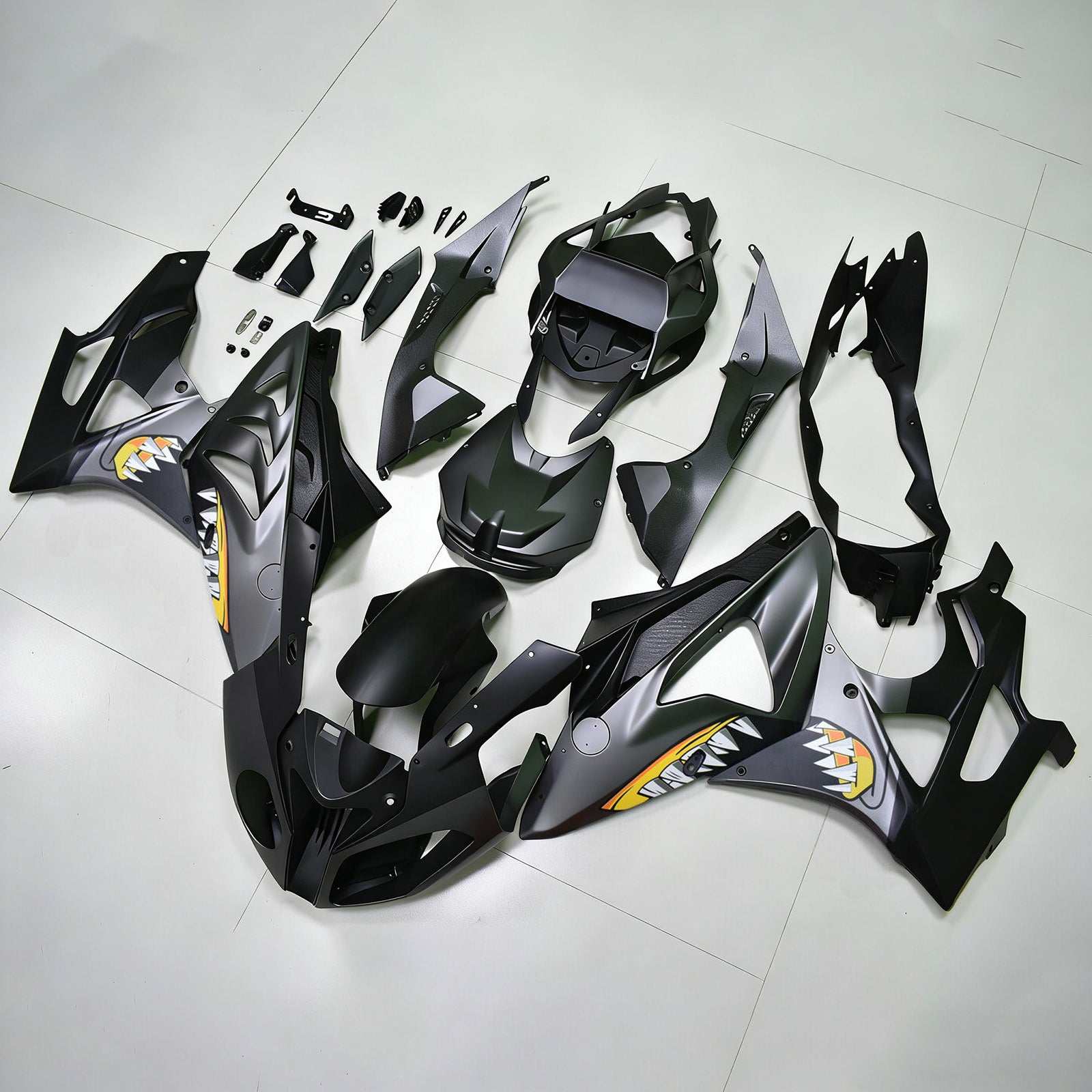 Amotopart 2009-2014 BMW S1000RR Black with Shark Teeth Fairing Kit