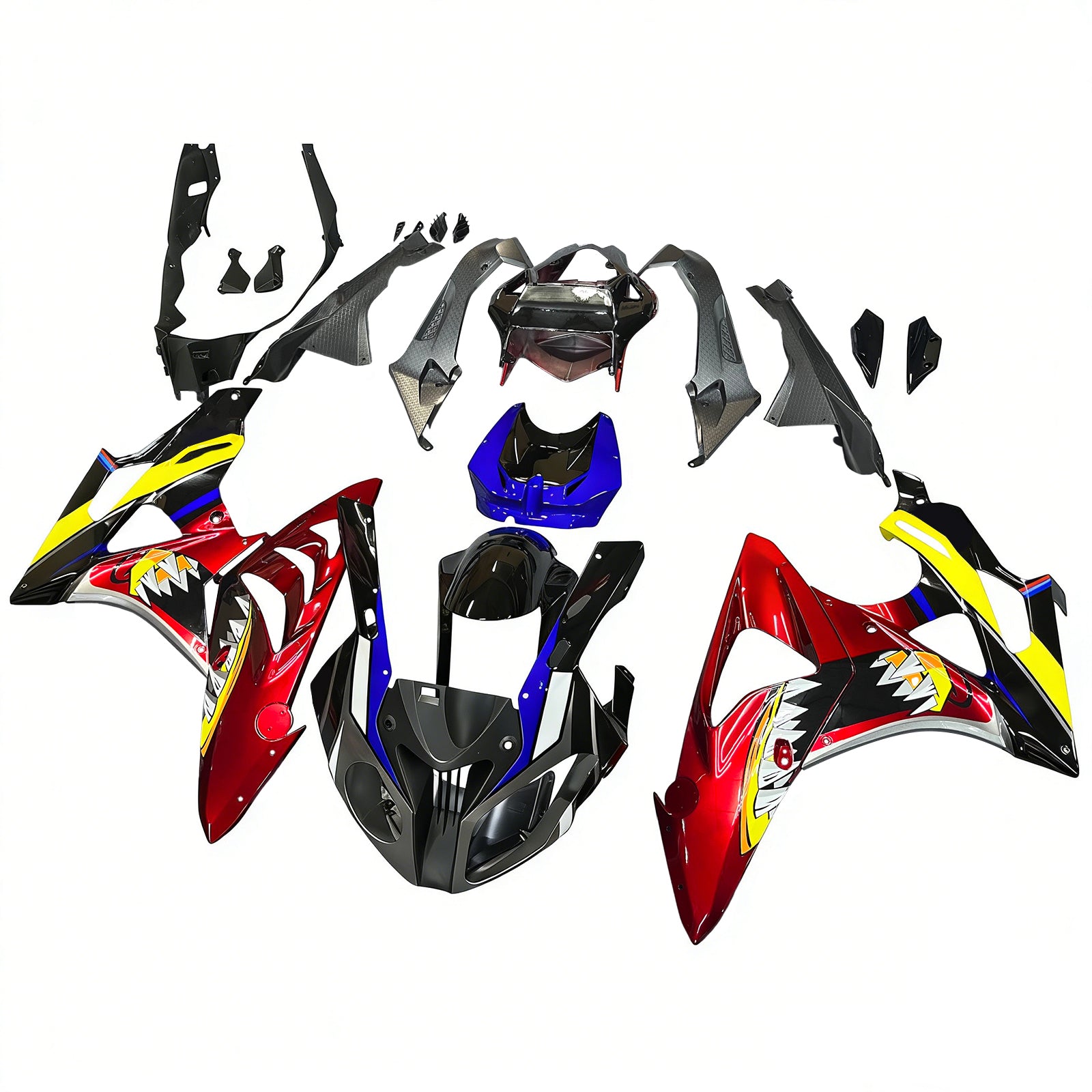AMOTOPT 2009-2014 S1000RR BMW BLUE & RED SHARK SHARK DEATHING KIT