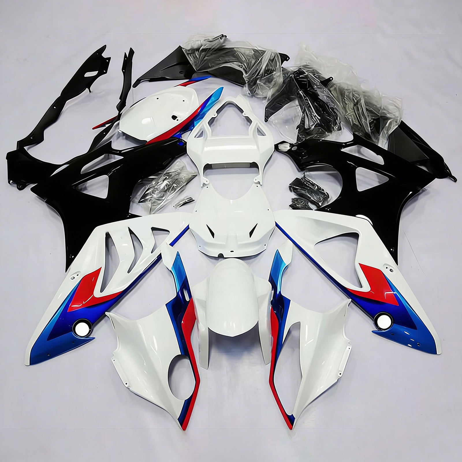Amotopart 2009-2014 BMW S1000RR White Red Line Fairing Kit