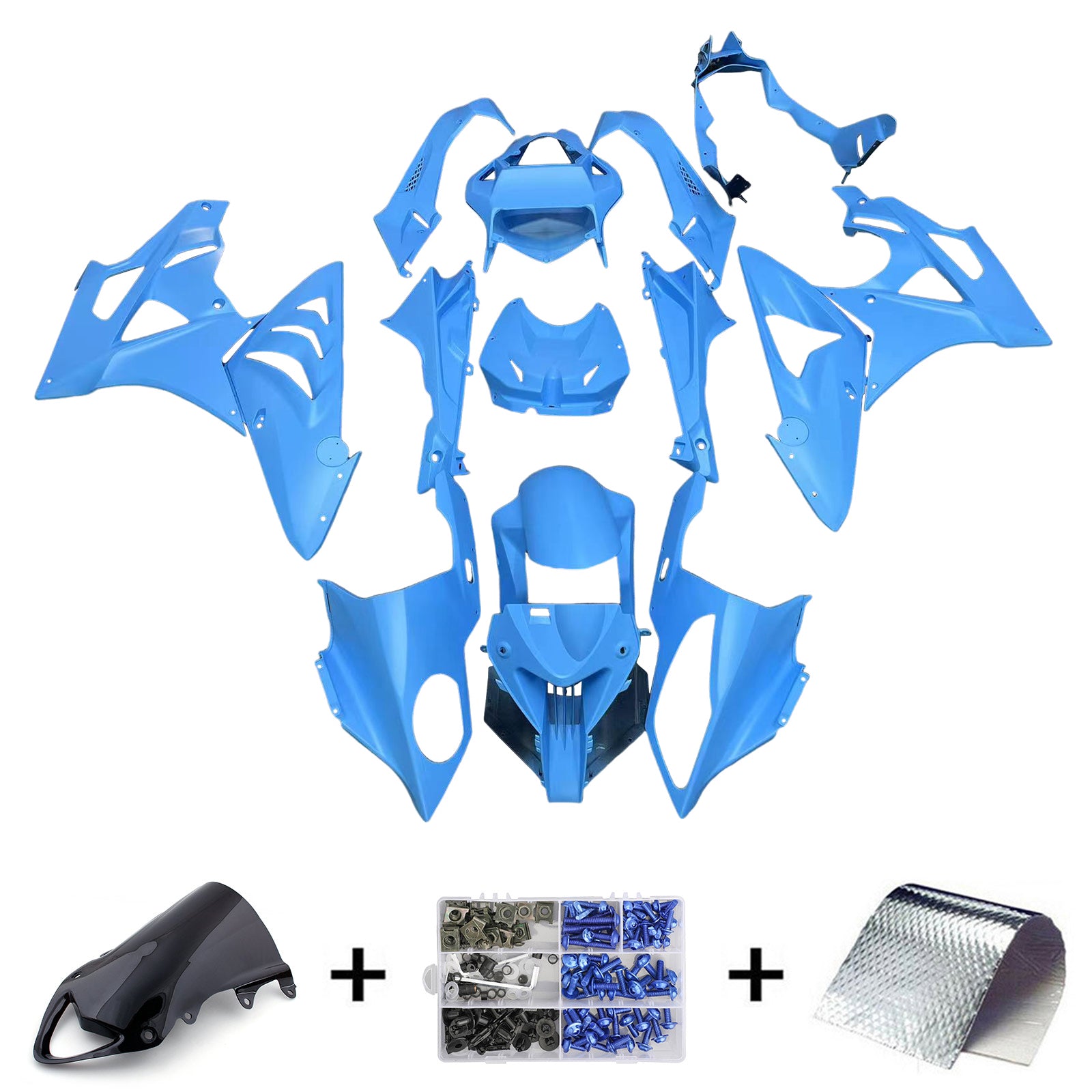 Amotopart 2009-2014 BMW S1000RR Kit de carénage bleu