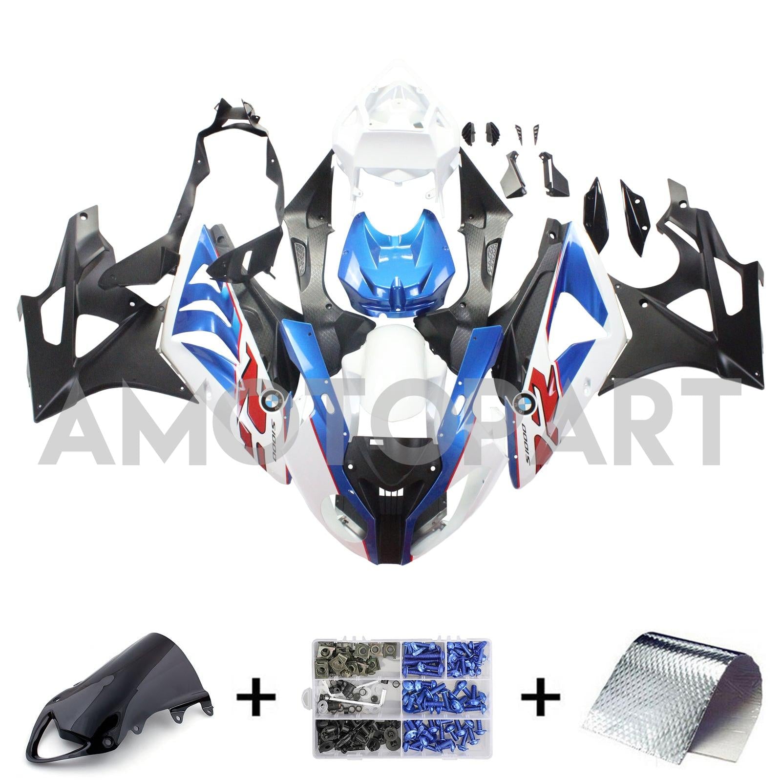 Amotopart BMW 2009-2014 S1000RR Fairing White Kit