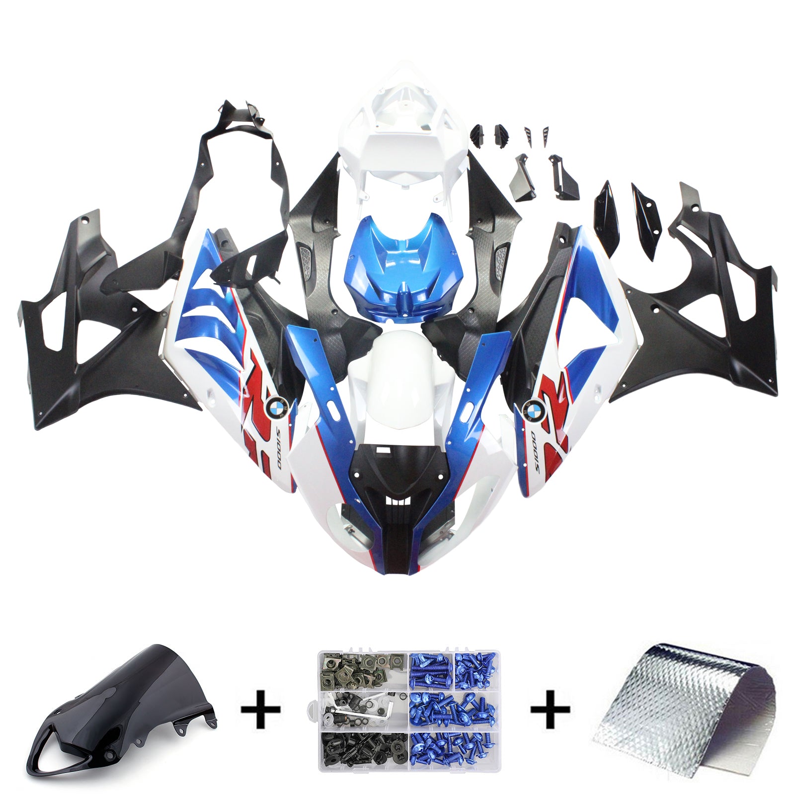 Amotopart BMW 2009–2014 S1000RR Verkleidungsset in Weiß