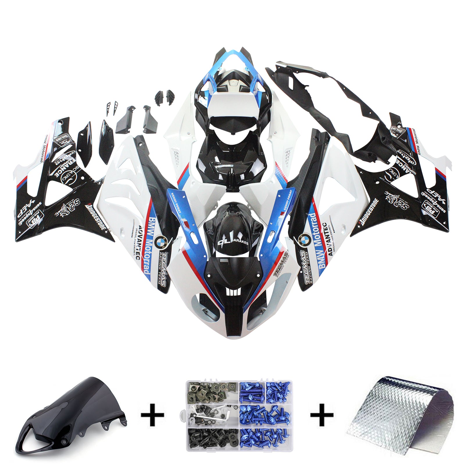 Amotopart 2009-2014 BMW S1000RR Kit de carenado multicolor