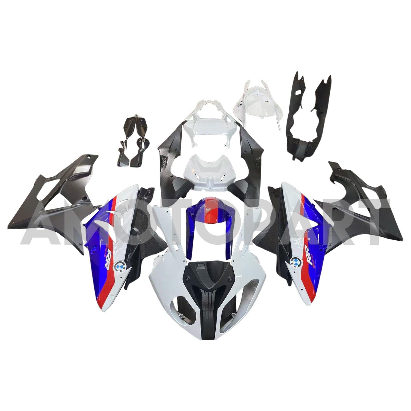 Amotopart BMW S1000RR 2009-2014 Blue & Red Style3 Fairing Kit