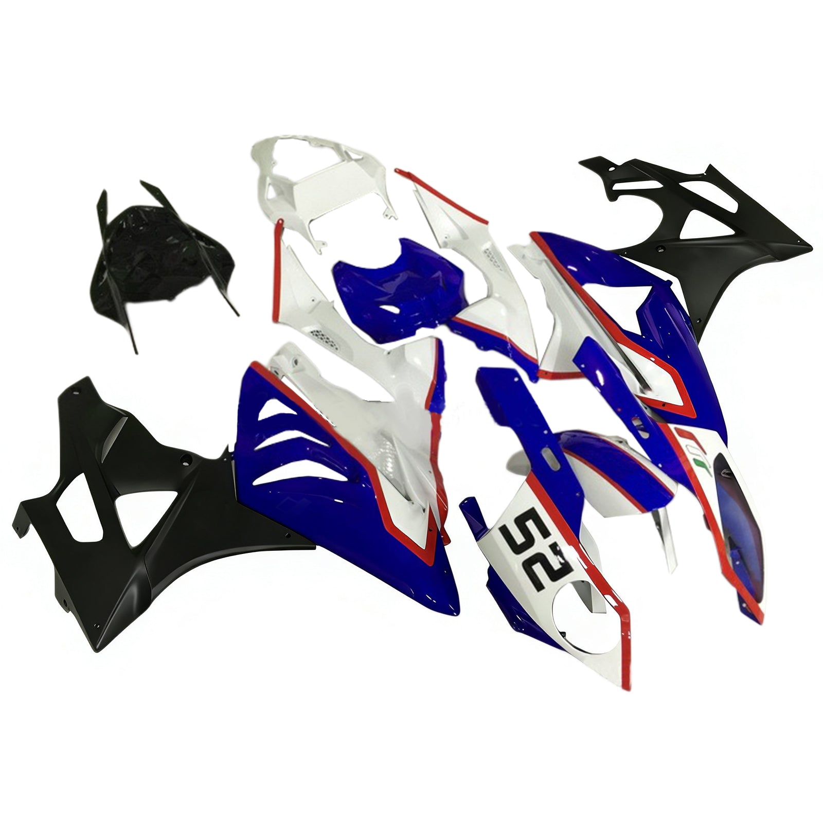 Amotopart BMW S1000RR 2009-2014 Blue & Red Style2 Fairing Kit
