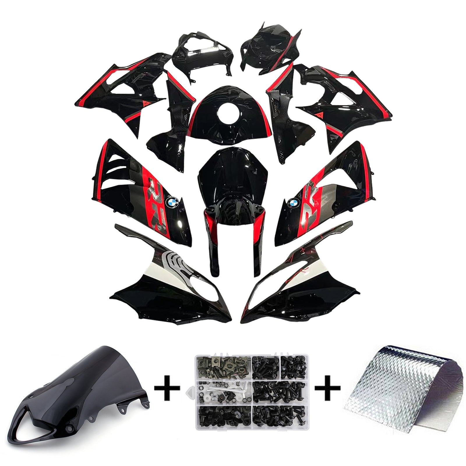 Amotopart BMW S1000RR 2009-2014 Black&Red Fairing Kit