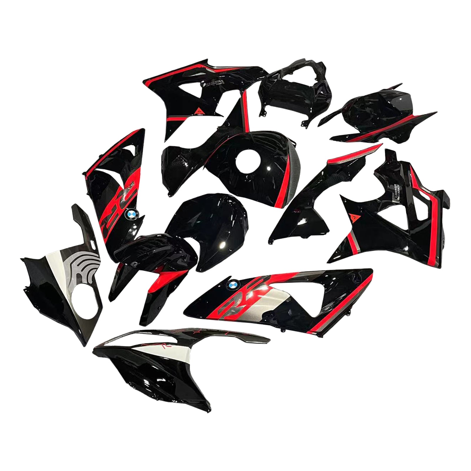 Amotopart BMW S1000RR 2009–2014 Verkleidungsset in Schwarz und Rot