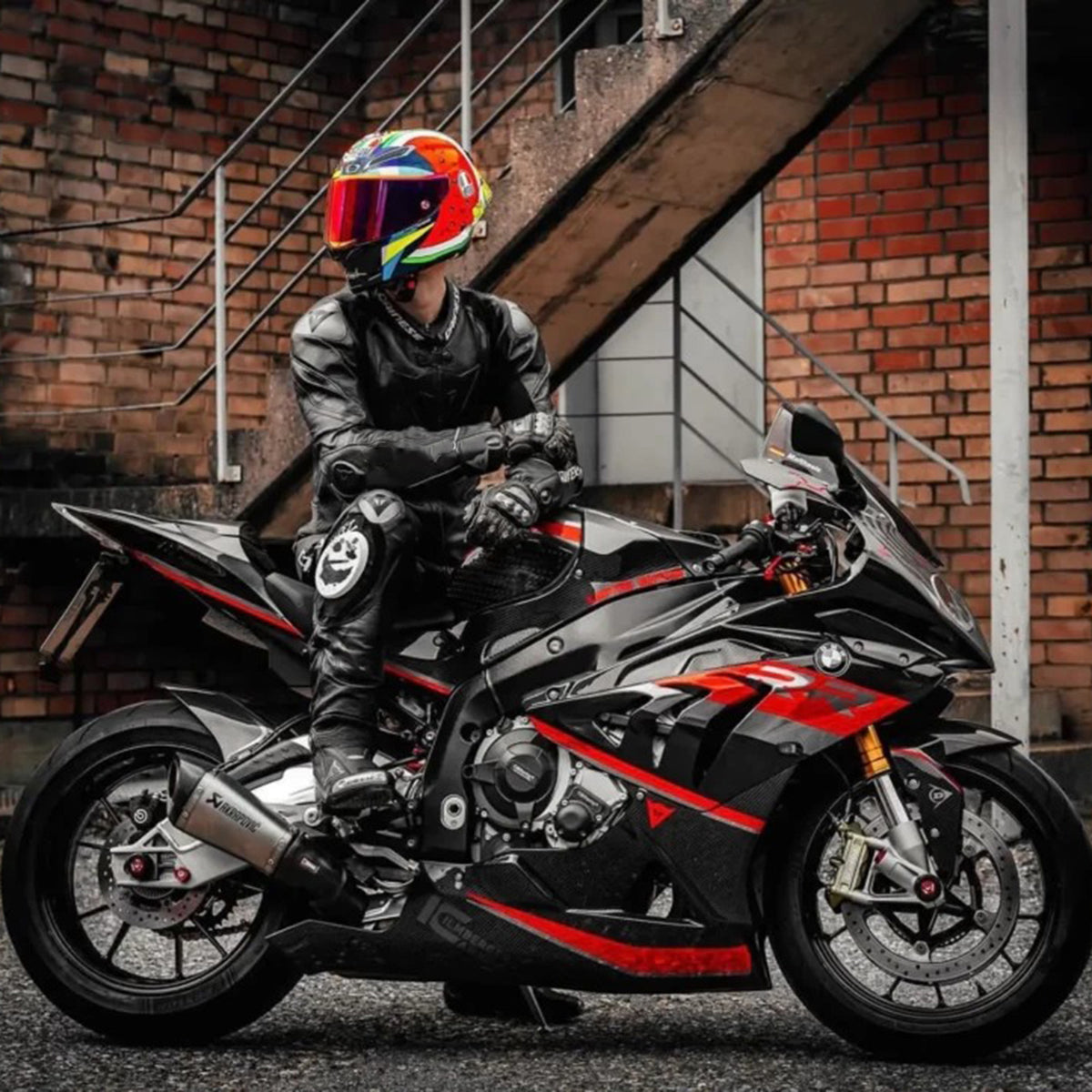 Amotopart BMW S1000RR 2009-2014 Kit de carenado negro y rojo