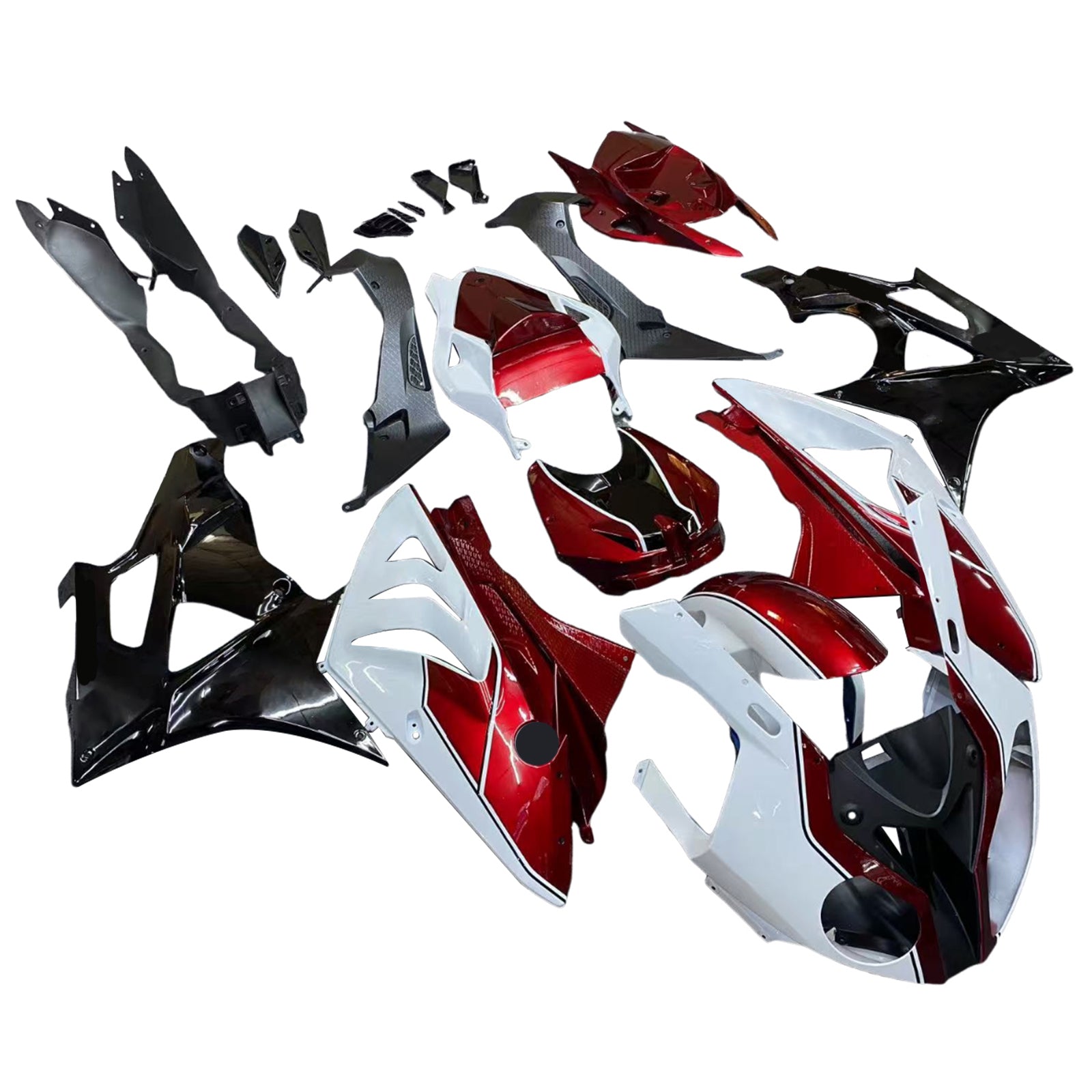 Amotopart Kit carena BMW S1000RR 2009-2014 Bianco e Rosso Style1