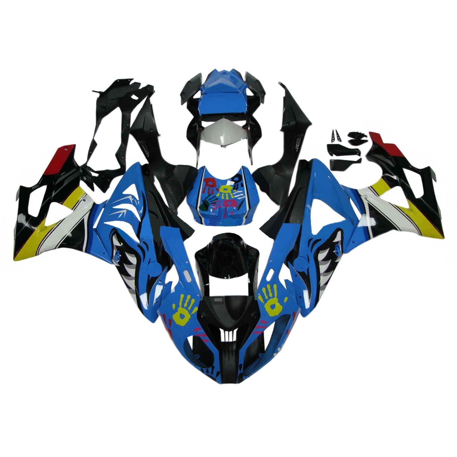 Amotopart BMW S1000RR 2009-2014 Blue Shark Fairing Kit