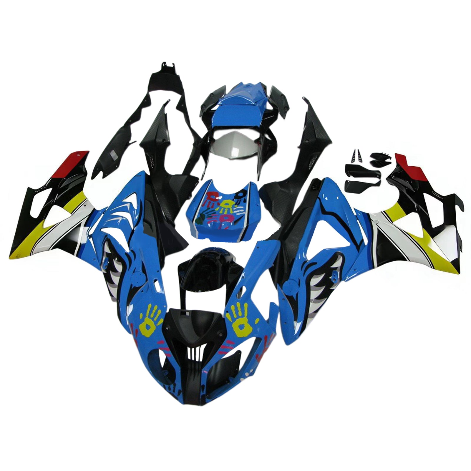 Amotopart BMW S1000RR 2009-2014 Blue Shark Fairing Kit