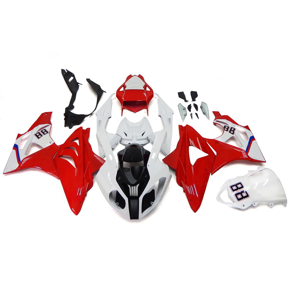 AMOTOTART BMW S1000RR 2009-2014 Kit de carenagem de estilo branco e vermelho4