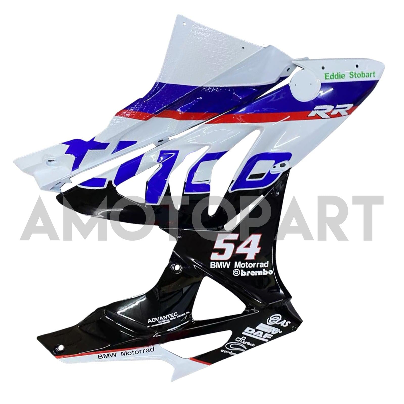 Amotopart BMW S1000RR 2009-2014 Kit de carenado azul y blanco Style1