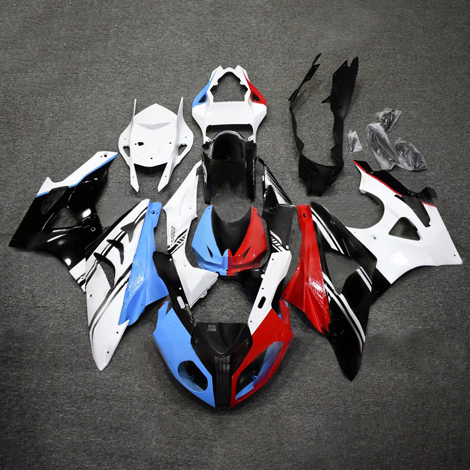 Amotopart 2009-2014 BMW S1000RR Glossy Black White Blue Red Fairing Kit