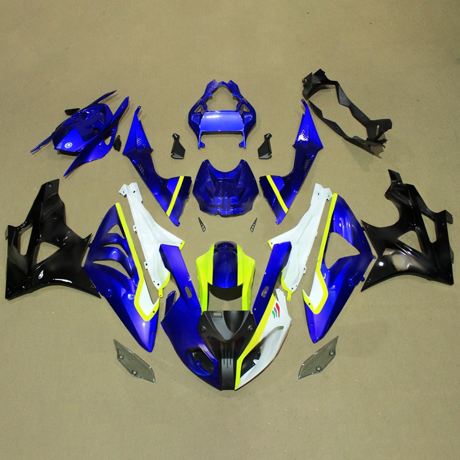 Amotopart 2009-2014 BMW S1000RR Black White Blue Fairing Kit