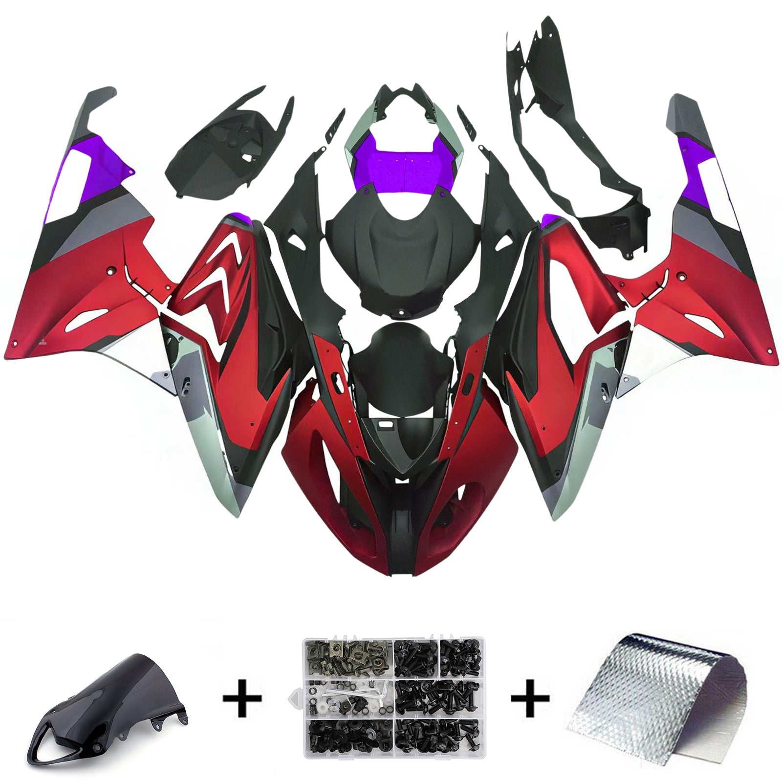 Amotopart 2009-2014 BMW S1000RR Red Black Fairing Kit