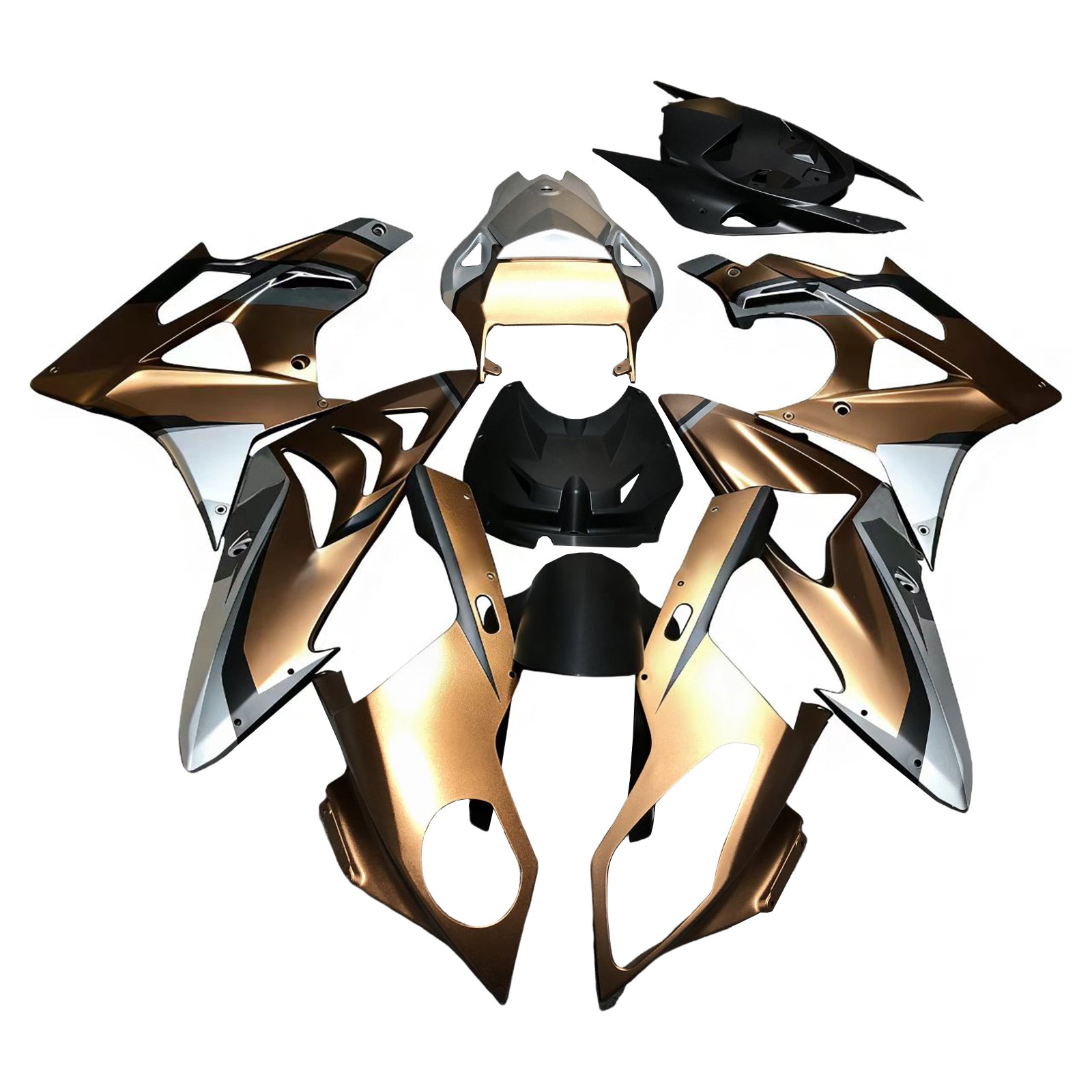 Amotopart 2009-2014 BMW S1000RR Gold Black Fairing Kit