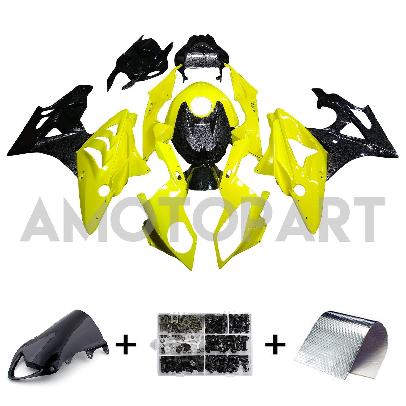 Amotopart 2009-2014 BMW S1000RR koolstofvezelpatroon Geelbeurskit