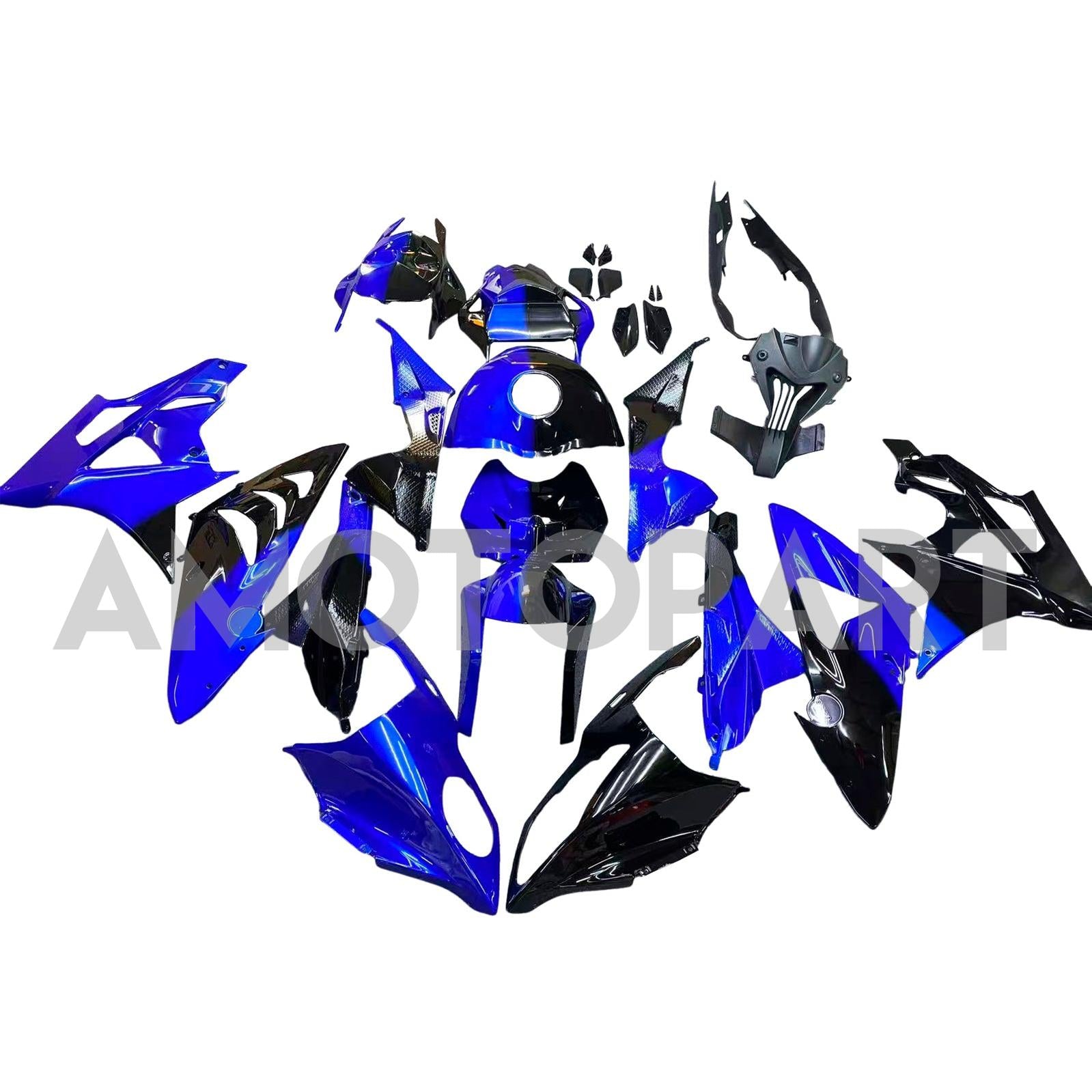 Amotopart 2009-2014 BMW S1000RR Kit de carénage noir brillant noir brillant