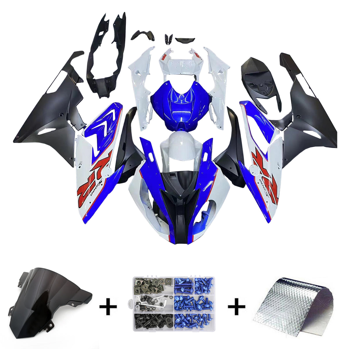 Kit carena Amotopart 2015-2016 BMW S1000RR Style5 blu e bianco