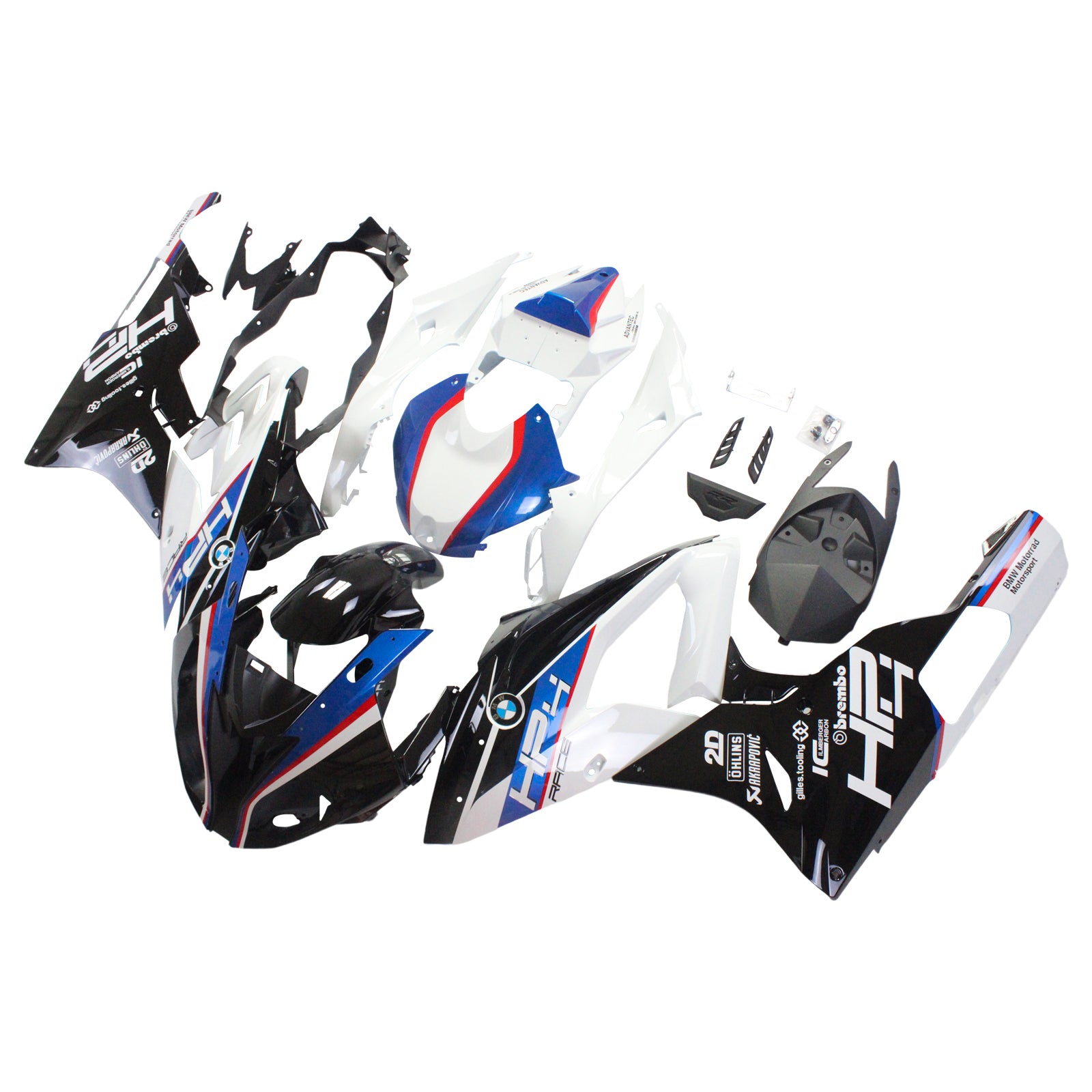 Amotopart 2015-2016 BMW S1000RR Kit de carénage Style2 bleu et blanc