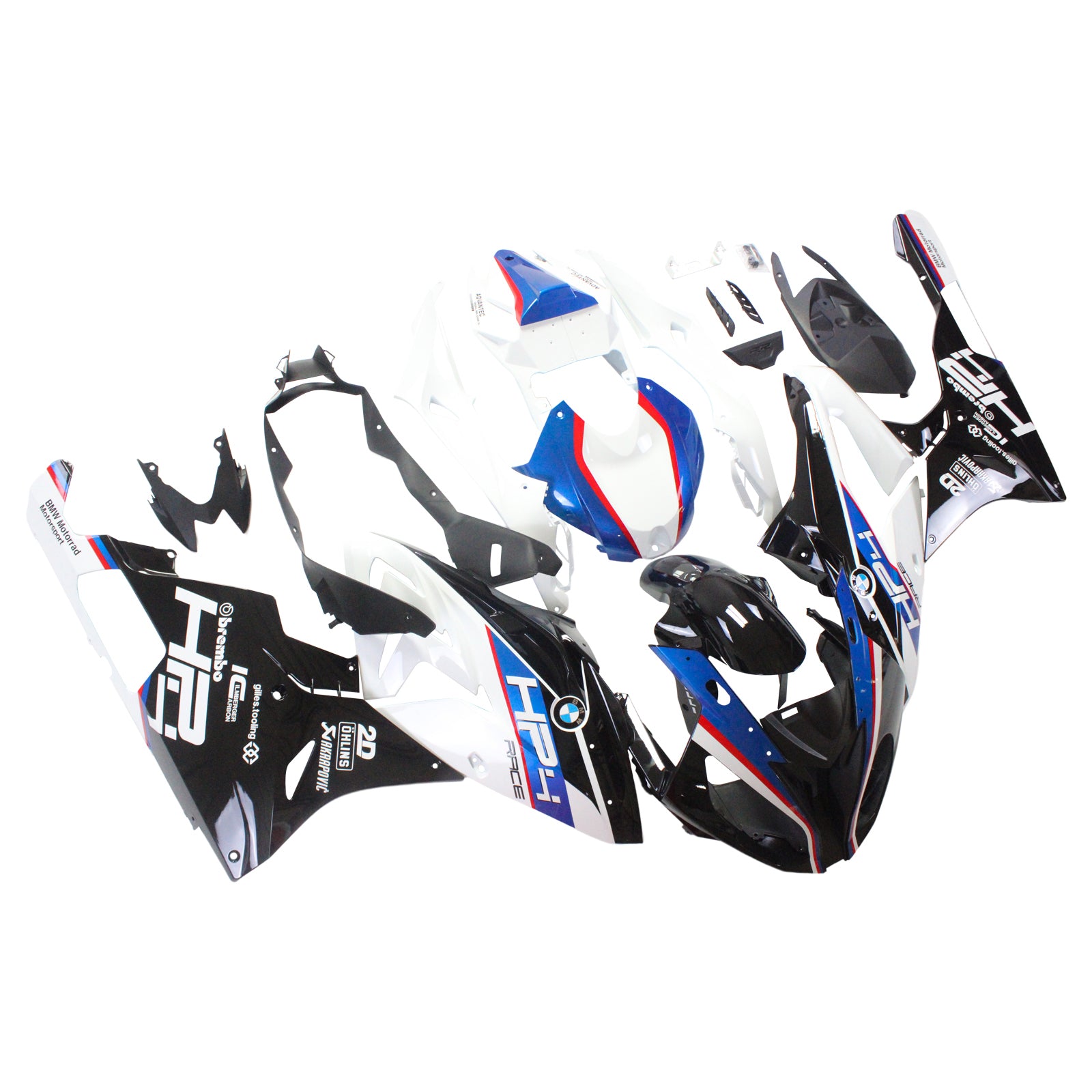 Amotopart 2015-2016 BMW S1000RR Kit de carénage Style2 bleu et blanc