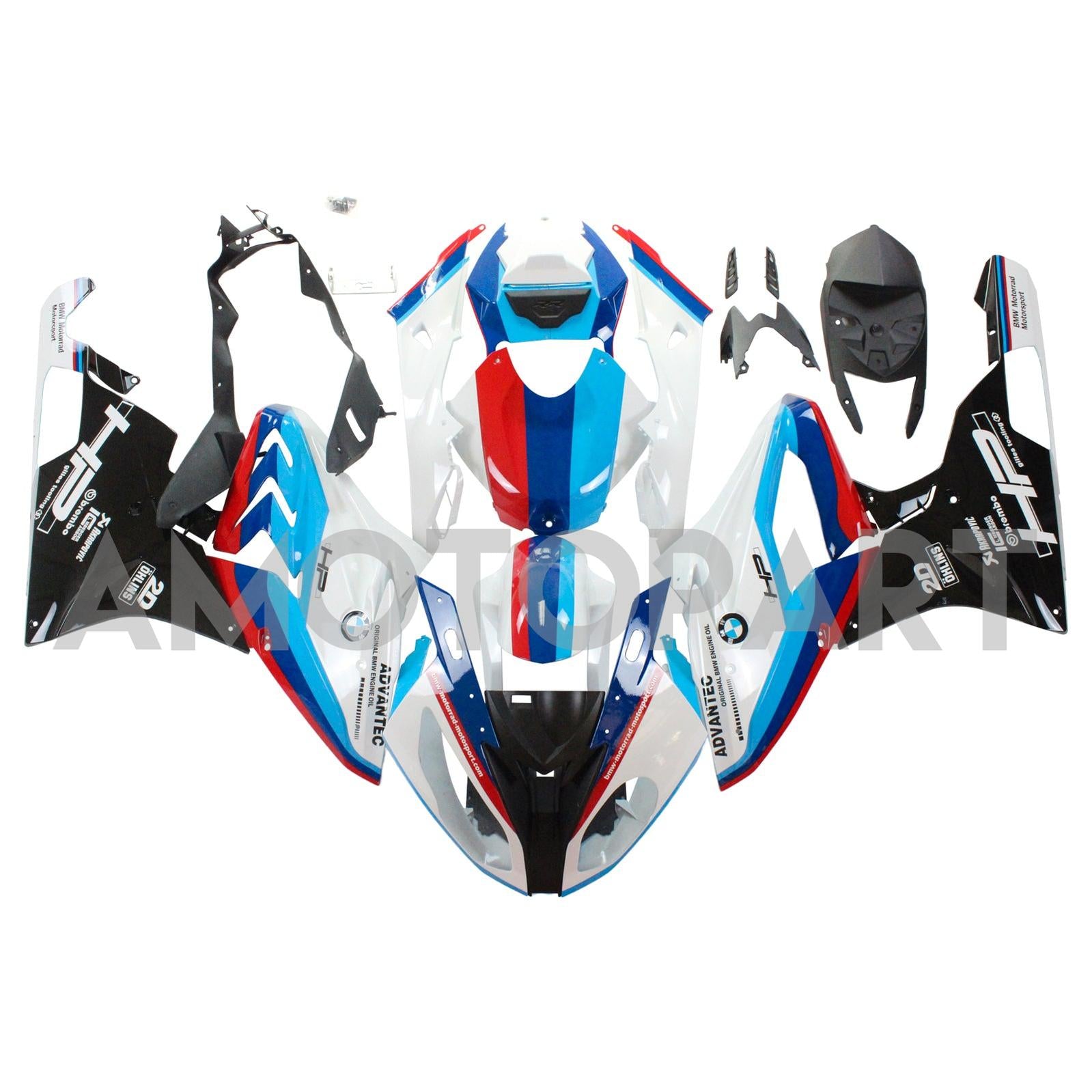 Amotopart 2015-2016 BMW S1000RR Kit de carenado blanco y negro