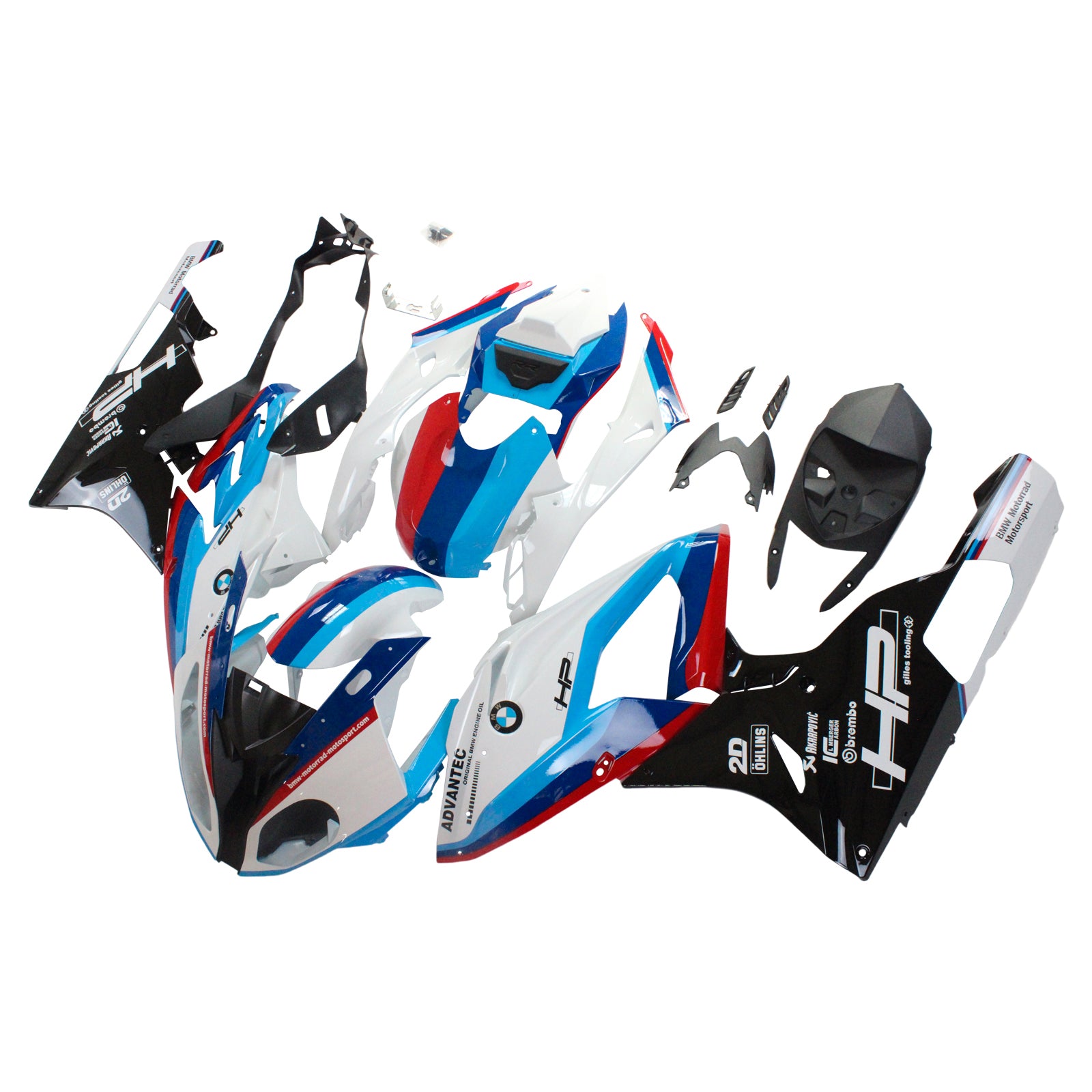 Amotopart 2015-2016 BMW S1000RR Kit de carénage blanc et noir