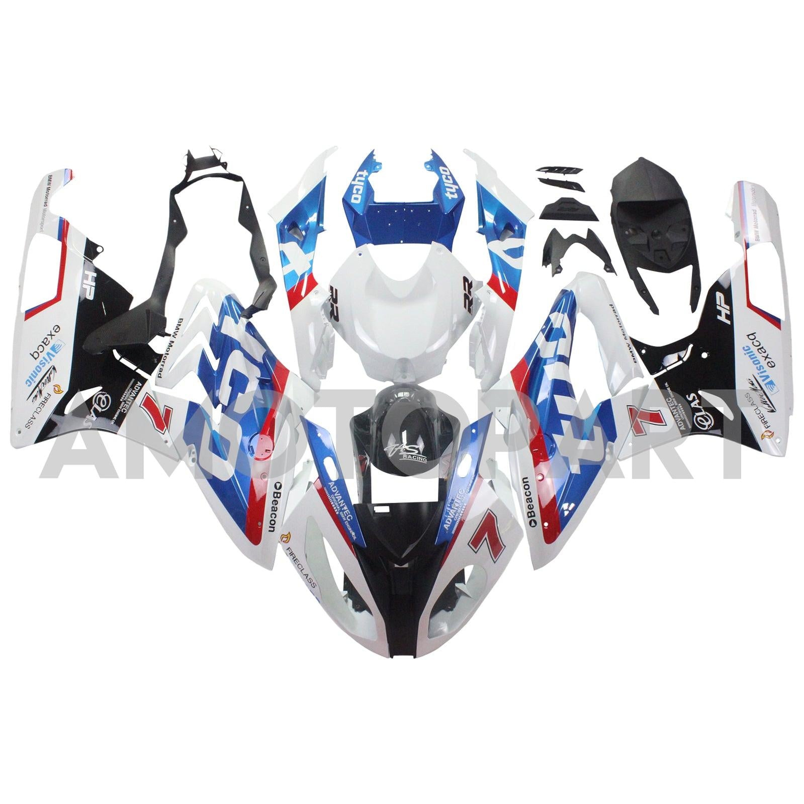 Amotopart 2015-2016 BMW S1000RR Blue&White Style1 Fairing Kit