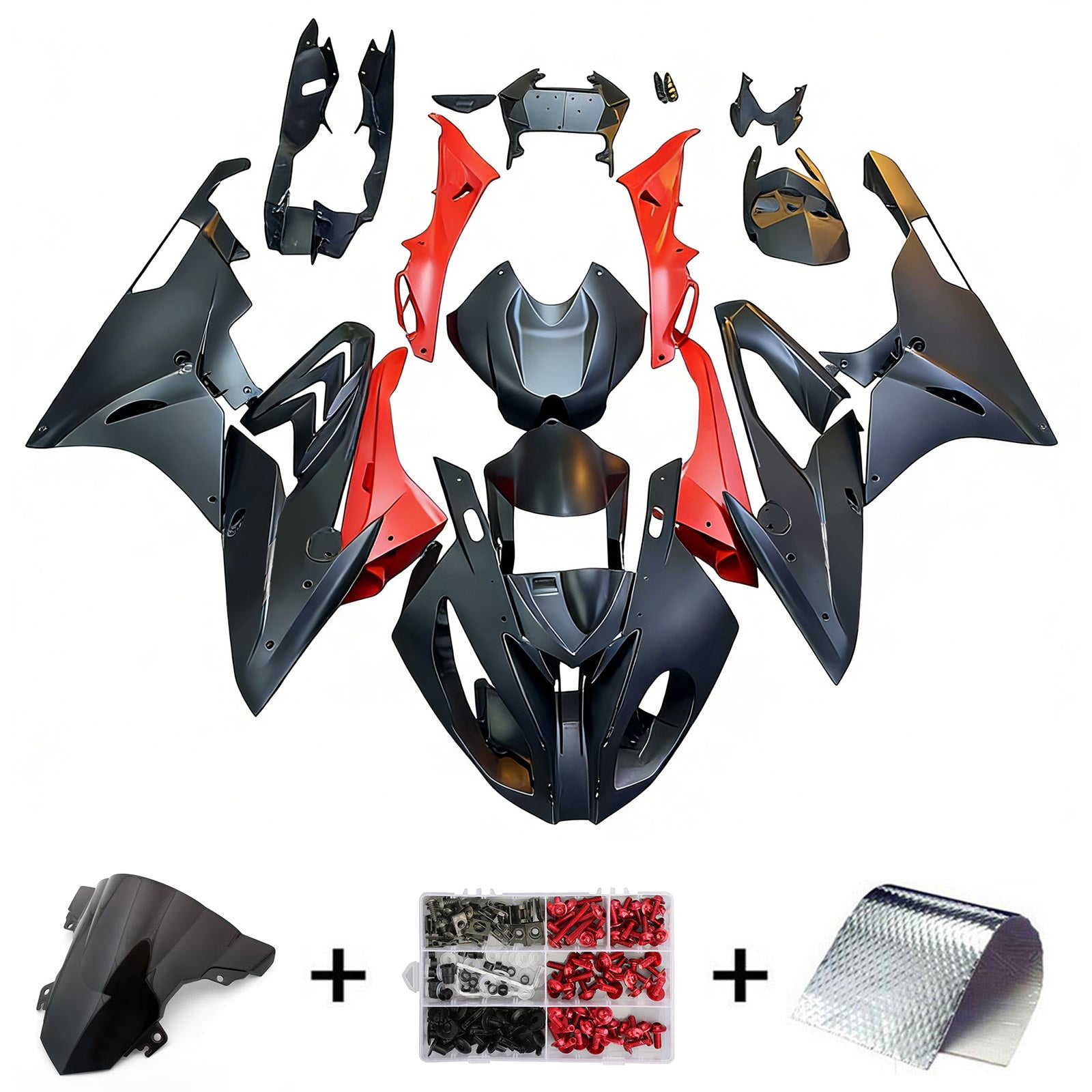 Amotopart BMW S1000RR 2015-2016 Red&Black Style7 Fairing Kit