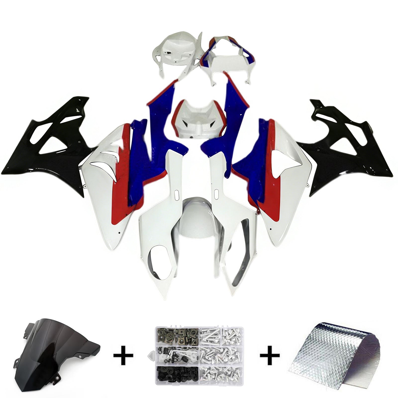 Amotopart BMW S1000RR 2015-2016 Blue&Red Style7 Fairing Kit