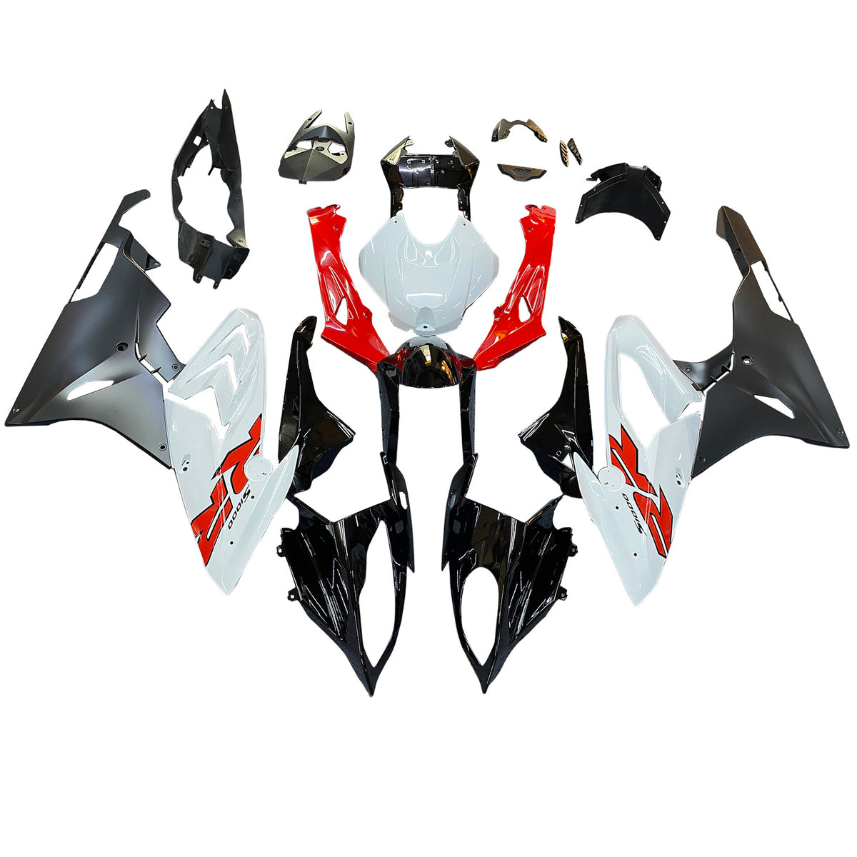 Kit de carénage Amotopart BMW S1000RR 2015-2016 rouge et blanc