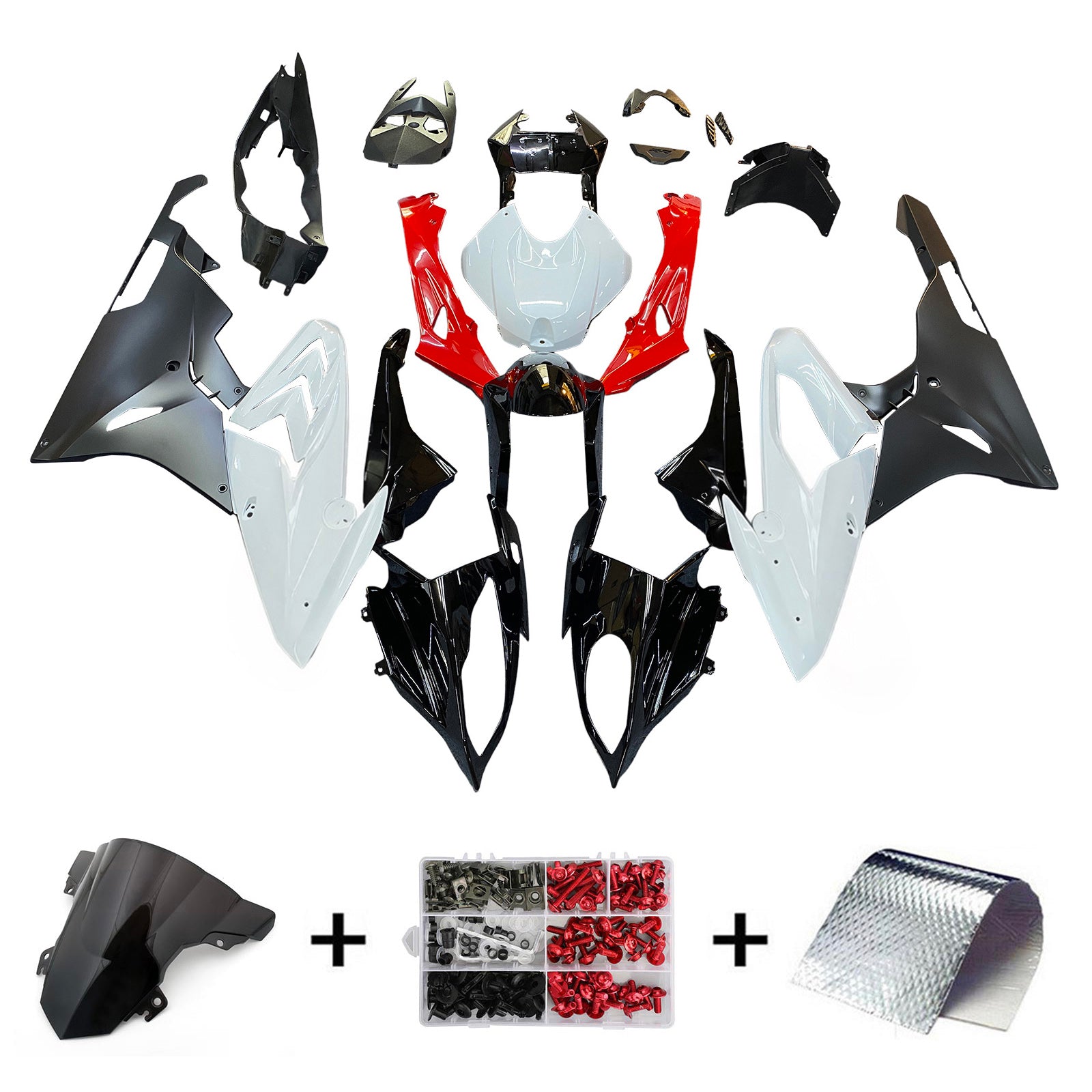 Amotopart BMW S1000RR 2015-2016 Red&White Fairing Kit