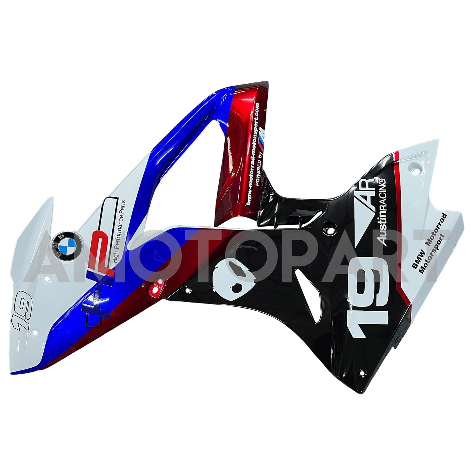 Amotopart BMW S1000RR 2015-2016 Bleu&Kit de carénage rouge Style5