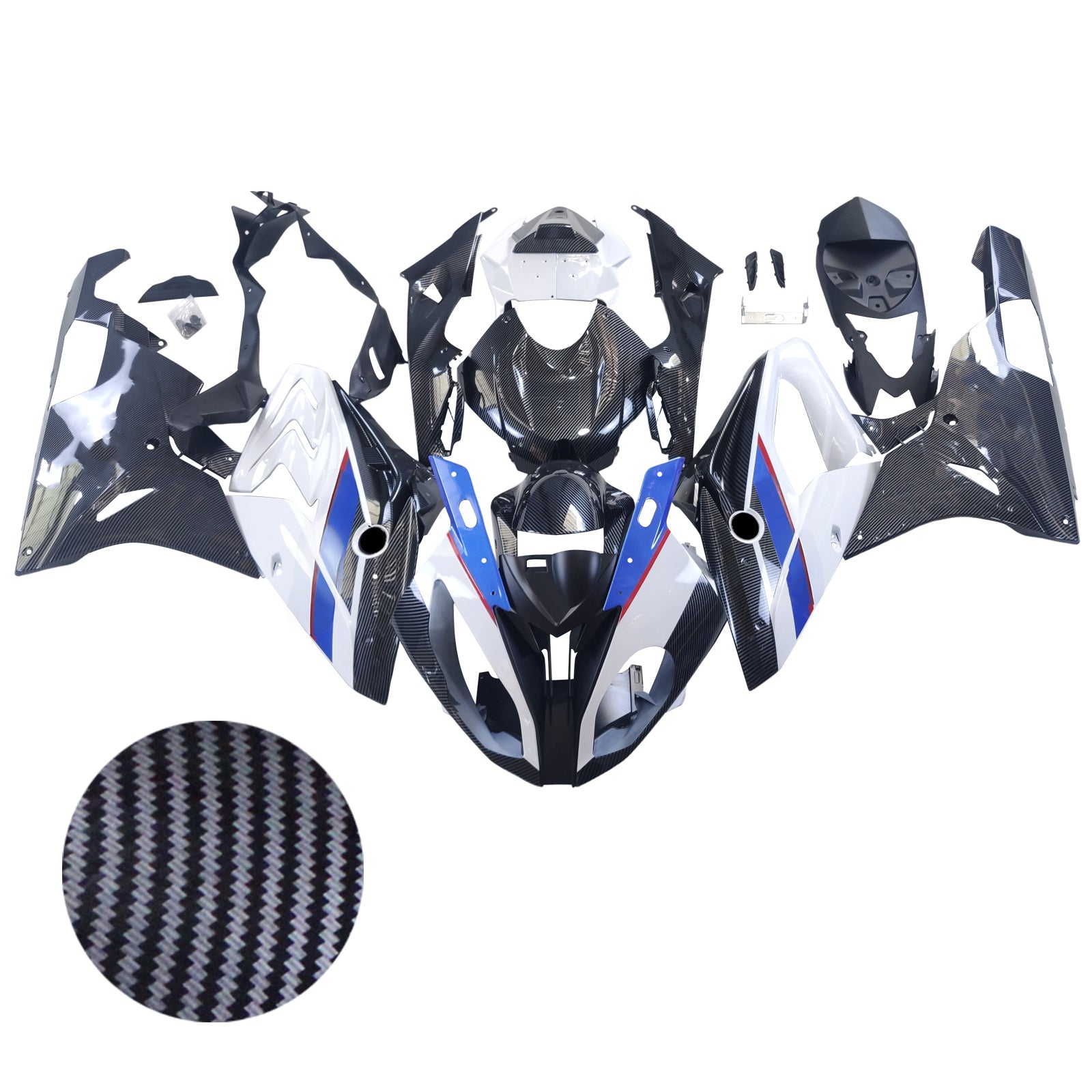 Amotopart BMW S1000RR 2015-2016 Carbon Fiber Black Fairing Kit
