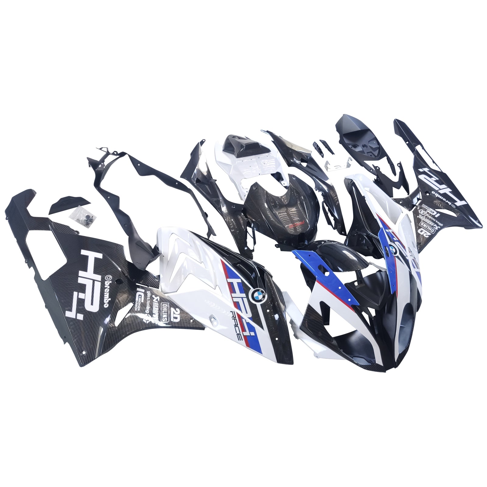 Kit de carénage noir en fibre de carbone Amotopart BMW S1000RR 2015-2016