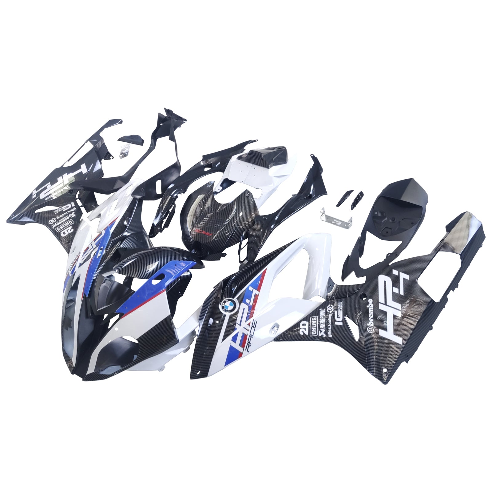 Amotopart Verkleidungsset für BMW S1000RR 2015–2016, Kohlefaser, Schwarz