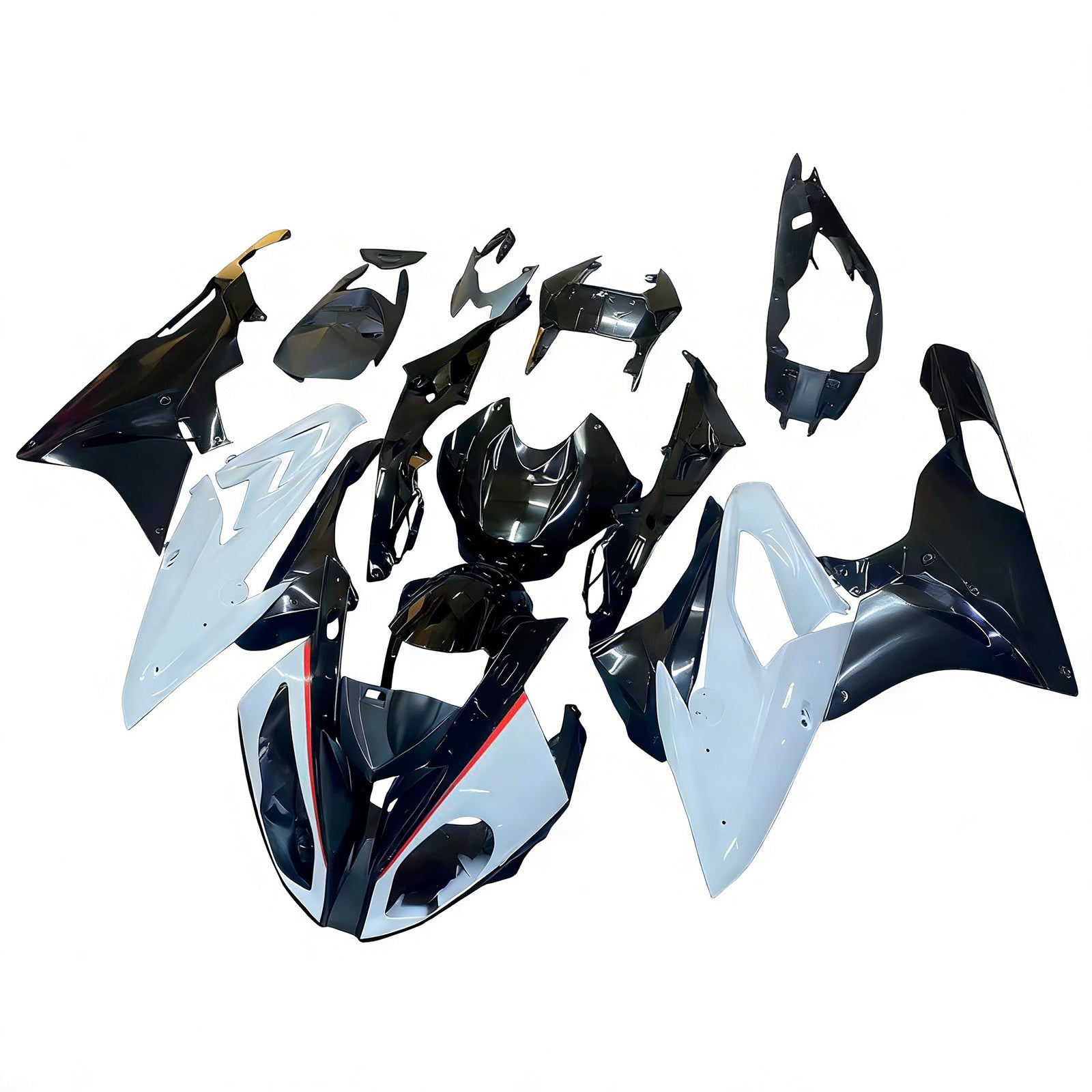 Amotopart BMW S1000RR 2015-2016 Grigio&BKit carene Black Style2