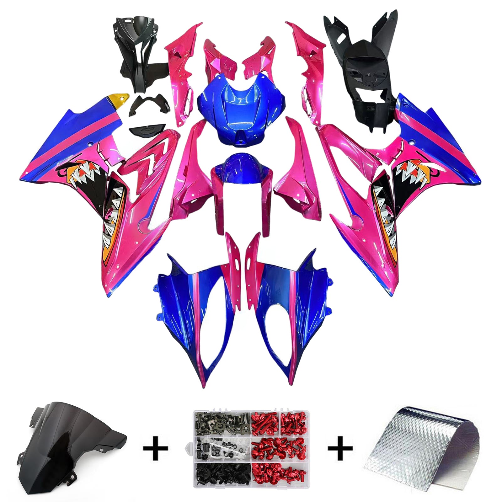 Amotopart BMW S1000RR 2015-2016 Pink&Blue Fairing Kit