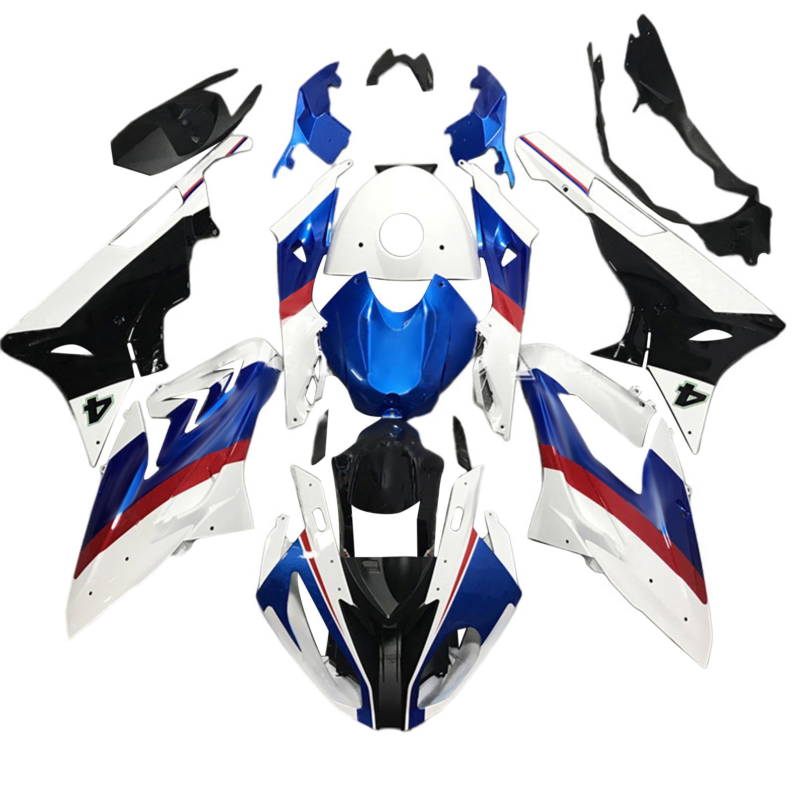 Amotopart BMW S1000RR 2015-2016 Blue&Red Style4 Fairing Kit