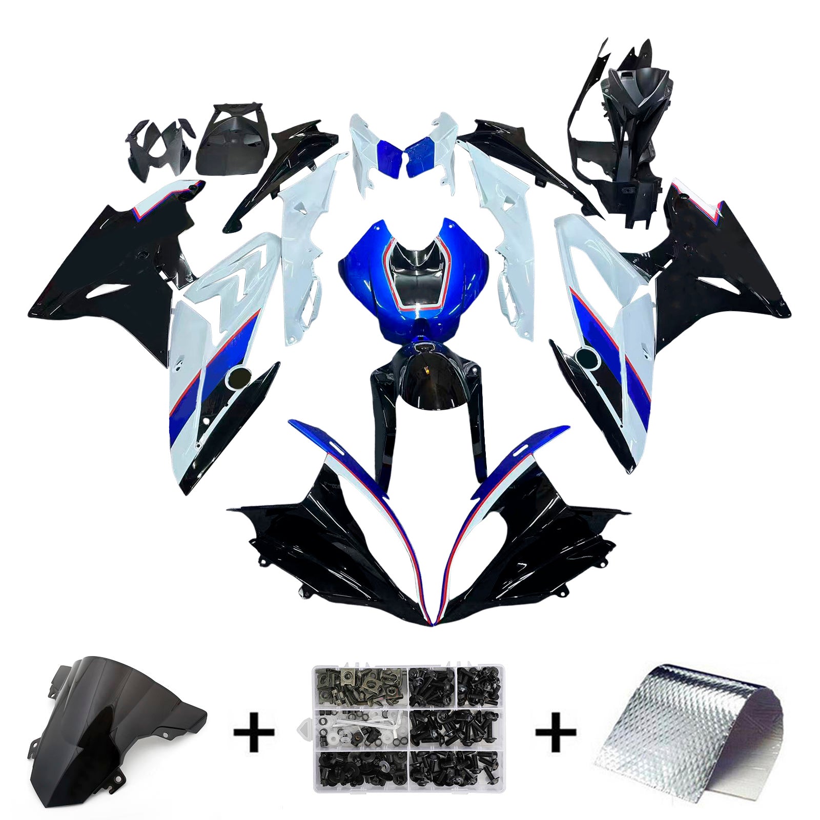 Amotopart BMW S1000RR 2015-2016 Blue & Black Styl3 Fairing Kit