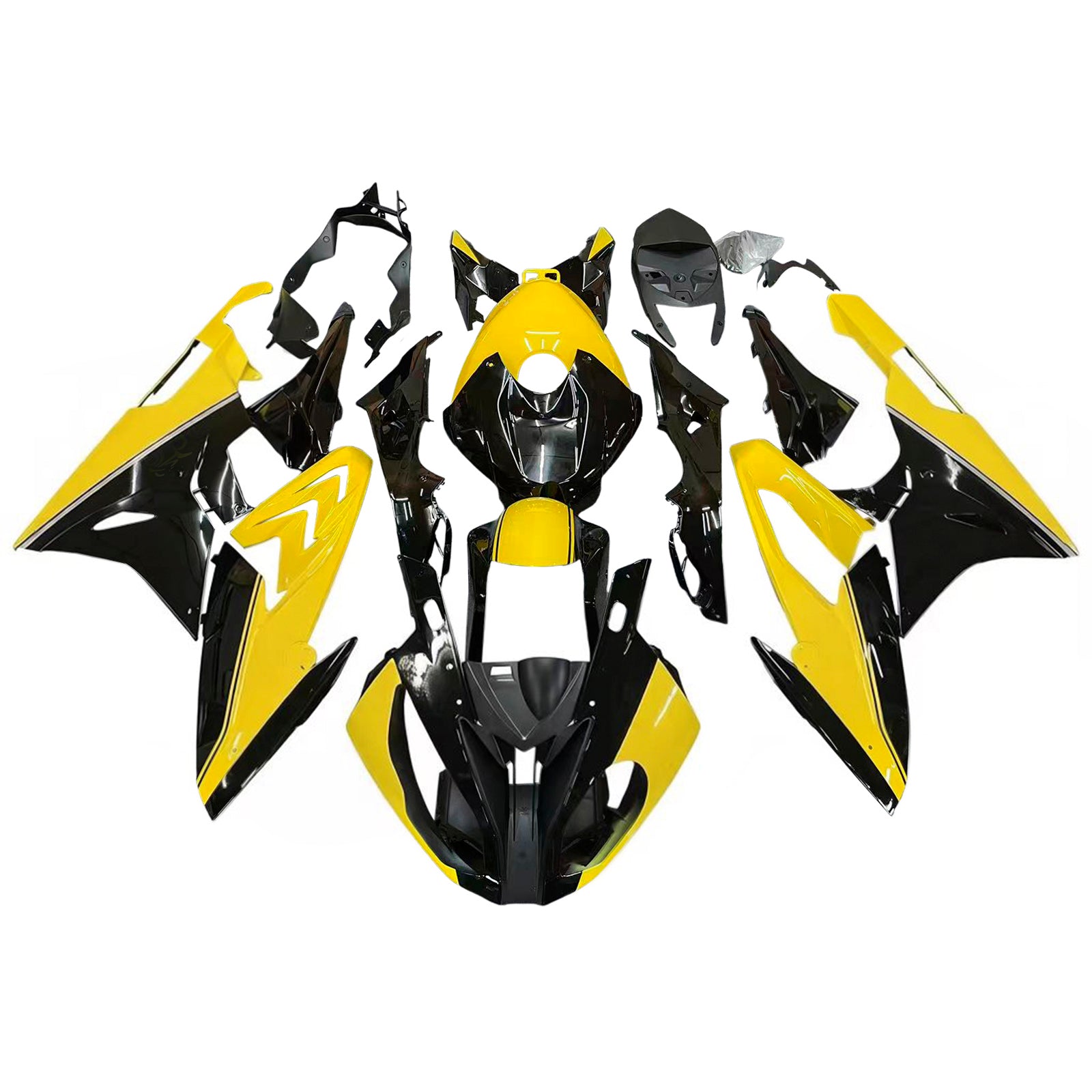 Amotopart BMW S1000RR 2015-2016 Jaune&Kit de carénage noir