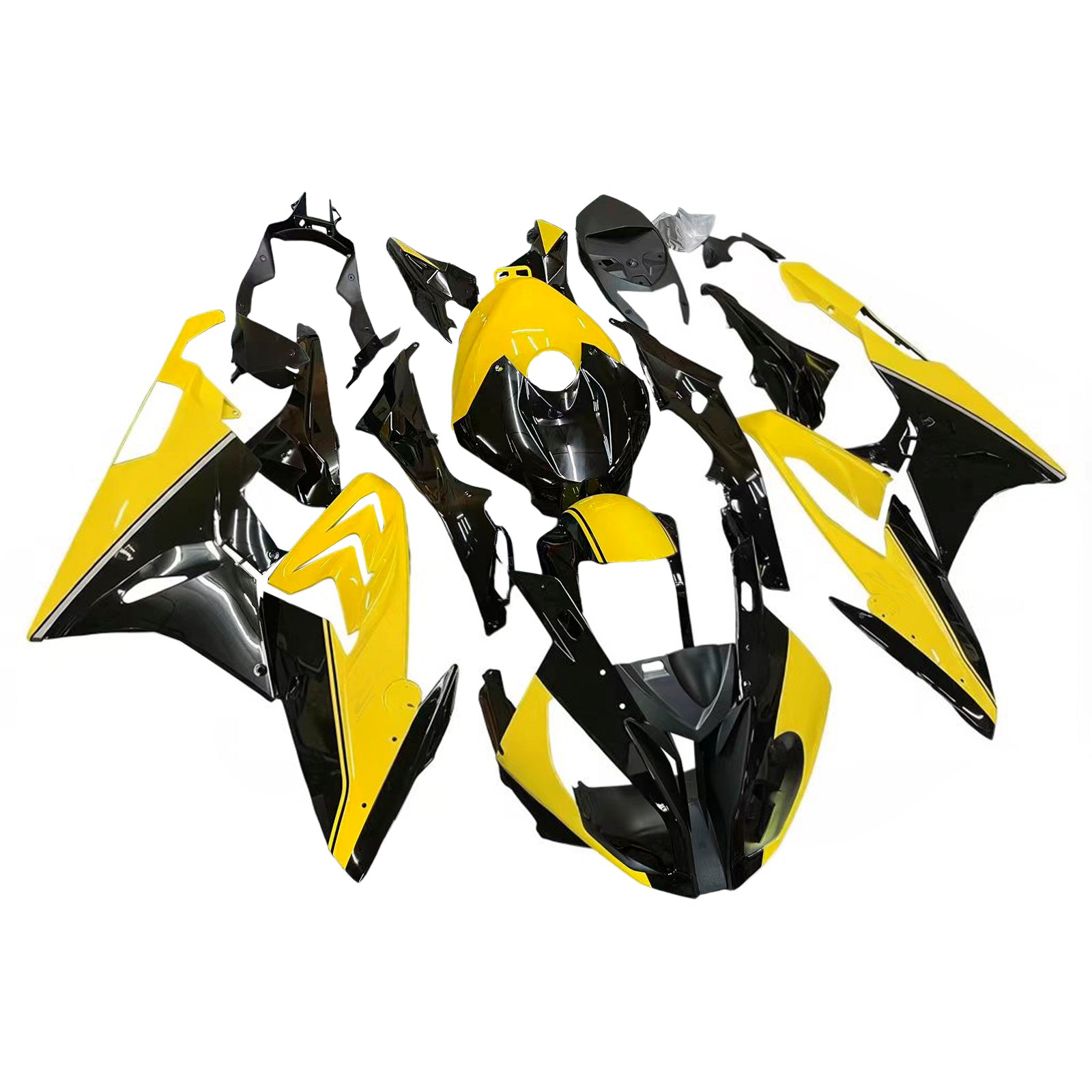 Amotopart BMW S1000RR 2015-2016 Jaune&Kit de carénage noir