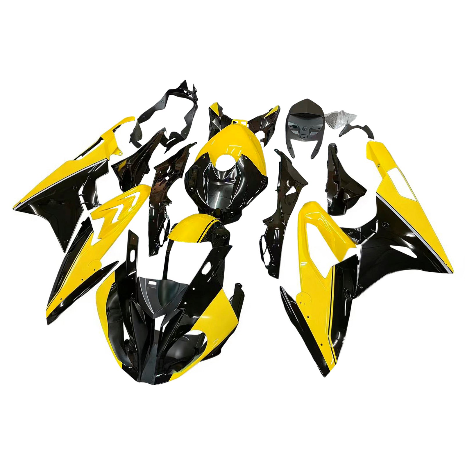 Amotopart BMW S1000RR 2015-2016 Jaune&Kit de carénage noir