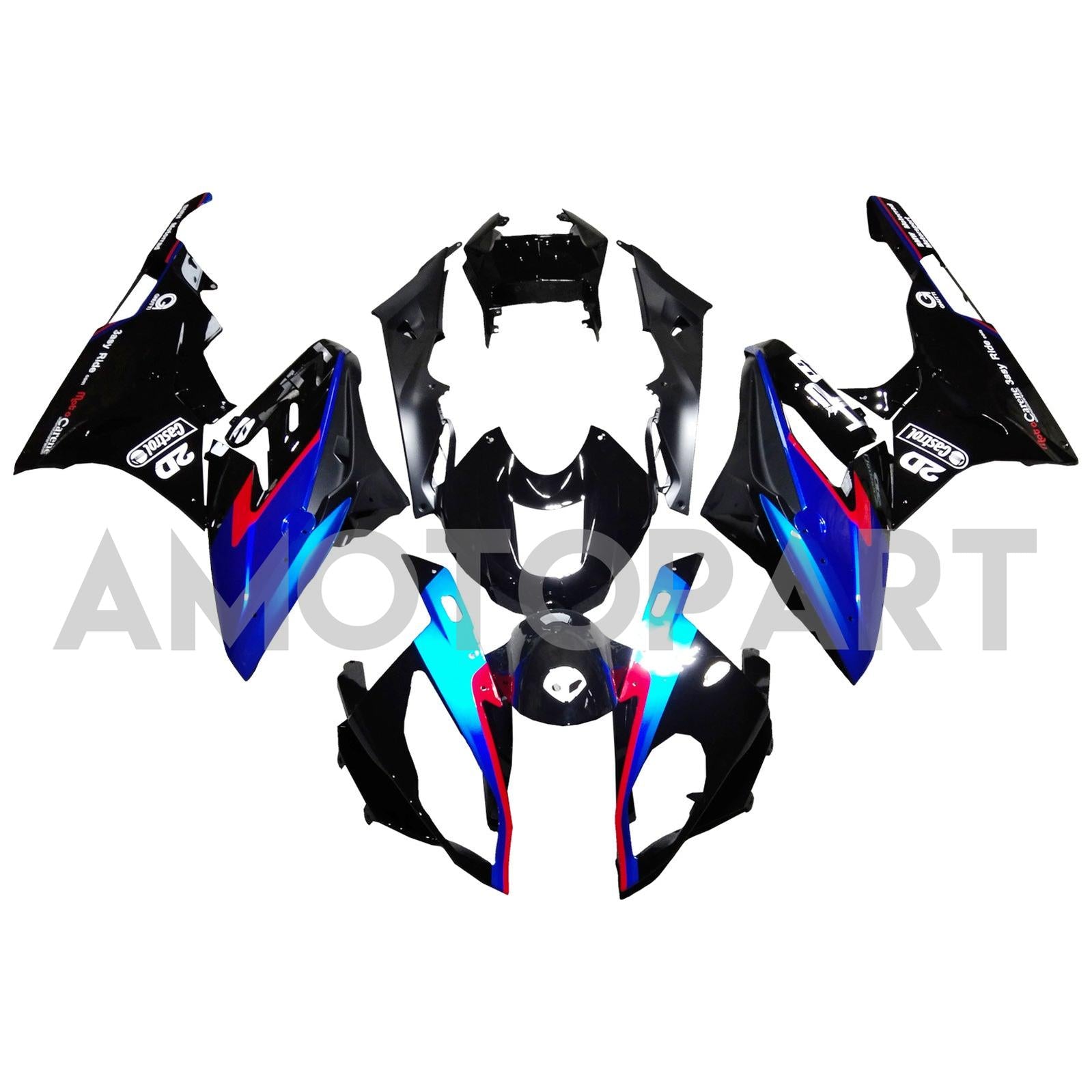 Amotopart BMW S1000RR 2015-2016 Blue & Black Style4 Fairing Kit