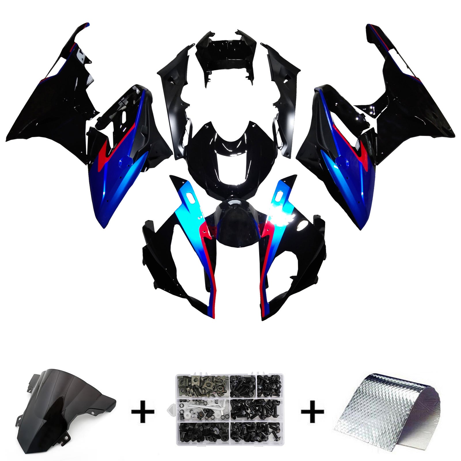Amotopart BMW S1000RR 2015-2016 Blue & Black Style4 Failing Kit