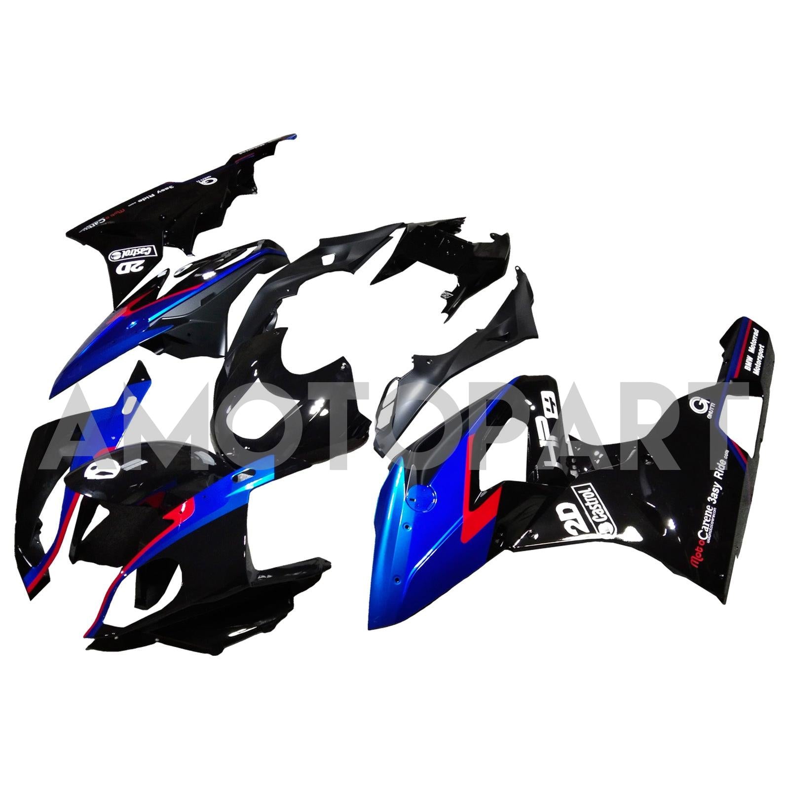 Amotopart BMW S1000RR 2015-2016 Zestaw Fairing Blue & Black Style4